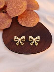 1/6 Pairs Women's Pearl Stud Earrings Set, Women's Jewelry, Stainless Steel Waterproof Fade-Resistant Hypoallergenic Stud Earrings. Women's French Vintage Minimalist Luxury Pearl Snake Bow Seashell Sunflower Flower Geometric Square Oval Stud Earrings, Daily Commute Workplace Office Dating Romance Friends Gathering Party Vacation, Clothing Matching Suit Shirt Dress, Eid Ramadan Valentine's Day Mother's Day Birthday Gift For Girlfriend - Multicolor - View 8