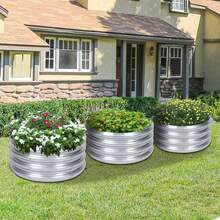 3 Pack Raised Garden Bed - Round Galvanized Metal, 2x2x1 Ft - 60公分 三套 - 查看 6