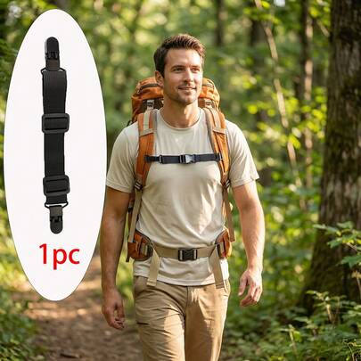 2条/1条可调节背包/胸带 - 轻便简约设计，带安全扣，黑色涤纶材质，适合徒步、露营、旅行 - 耐用舒适，徒步配件，露营装备，流线型肩带设计