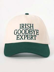 1pc Embroidered "IRISH GOODBYE" Colorblock Baseball Cap, Adjustable Casual Sun Hat For Spring/Autumn Travel, Versatile Sunscreen Hat, Y2K Style For Youth,Summer,Beach - Baseball Cap - View 26