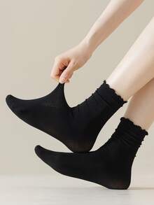 1/5 paires de chaussettes décontractées pour , blanches, ivoire, mode polyvalente, respirantes et absorbantes - Multicolore - Voir 12