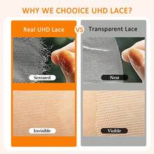 Tóc giả bob thẳng màu vàng vani cao cấp, tóc thật 13x4 UHD, ren trong suốt phía trước, dành cho phụ nữ da trắng, chân tóc vô hình, kem che khuyết điểm, tóc giả bob ngắn màu vàng cho nữ, 10 inch 12 inch, đội vào là xong, không cần keo, mật độ 180%, thoải mái khi đội/rẽ giữa/rẽ bên, đường chân tóc đã được tỉa sẵn, highlight màu tro, tóc thật. - S18/613 - Xem 8