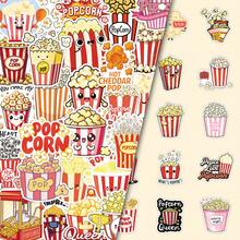 50pcs Cute Cartoon Popcorn Snack Stickers, American Creative Fun Decorative Stickers For Notebook, Mirror, Scrapbooking DIY Funny Stickers Kindle Scrapbook Supplies Laptop Sticker - 50 Popcorn Sheets - View 4
