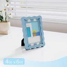 1pc Wavy Photo Frame With MDF Board And Tempered Glass Panel, Artistic Creative Home Decor, Colorful Wavy Design, 4 Standard Sizes 4x6 Inch, 5x7 Inch, 8x10 Inch, 11x14 Inch, Modern Fashion Interior Decoration, Fun Photo Frame (Random Photo Paper) - 1PC - View 21
