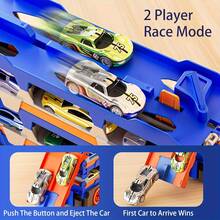 Juego de Pista de Ciudad con Camión Dinosaurio Transformable – 6 Mini Autos en Pista, Función de Tragar/Disparar/Almacenar, Juguete de Entrenamiento Cerebral y Educación Temprana para Niños de 3+ Años, Premio/Regalo Ideal para Cumpleaños/Vacaciones/Regreso a Clases (Juego Familiar e Interacción Padre-Hijo) - Multicolor - Ver 5