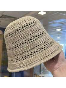 1pc New Breathable Hollow Out Bucket Hat, Multifunctional Casual Cap, Suitable For Outdoor Activities, Parties, Foldable Bucket Hat - Multicolor - View 7