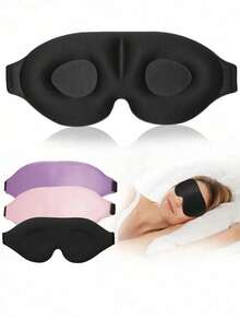 超柔软3D眼罩，100%遮光，蒙眼睡眠眼罩，柔滑睡眠眼罩，助眠眼罩，旅行睡眠眼罩，学生午睡眼罩，适合所有肤质 - 旅行和午睡的完美之选（含耳塞），万圣节、圣诞节的理想礼物 - 均碼 - 查看 11