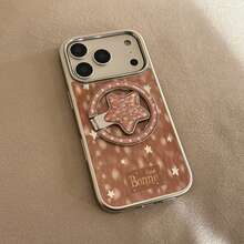 GUCADI Silver-Edged Magnetic Gold-Plated Deer Pattern Star + Deer Star Magnetic Stand Gold-Plated Star Phone Case, Suitable Compatible With Apple 17pm, 15 Magnetic Stand, 16 Gold-Plated Star, 14 Personalized, 13 Hard Shell, Unique, Creative, Retro Style, Geometric, Minimalist Style, Niche, Luxury Style, Ins Style. - Multicolor - View 12