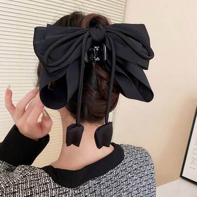 1pc Fabric Bowknot Flower Tassel Hair Claw Clip