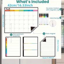 14.56 X 11.02 Inch Magnetic Dry Erase Calendar Set - 6.29 X 8.66 Inch Weekly Planner, Calendar, To-Do List Board - Includes 6 Fine Tip Markers - Multicolor - View 3