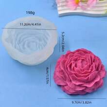 1個新款圓底牡丹花香氛蠟燭矽膠模具 DIY 芳香療法石膏擴香石家居裝飾矽膠模具 - A-白色 - 查看 2