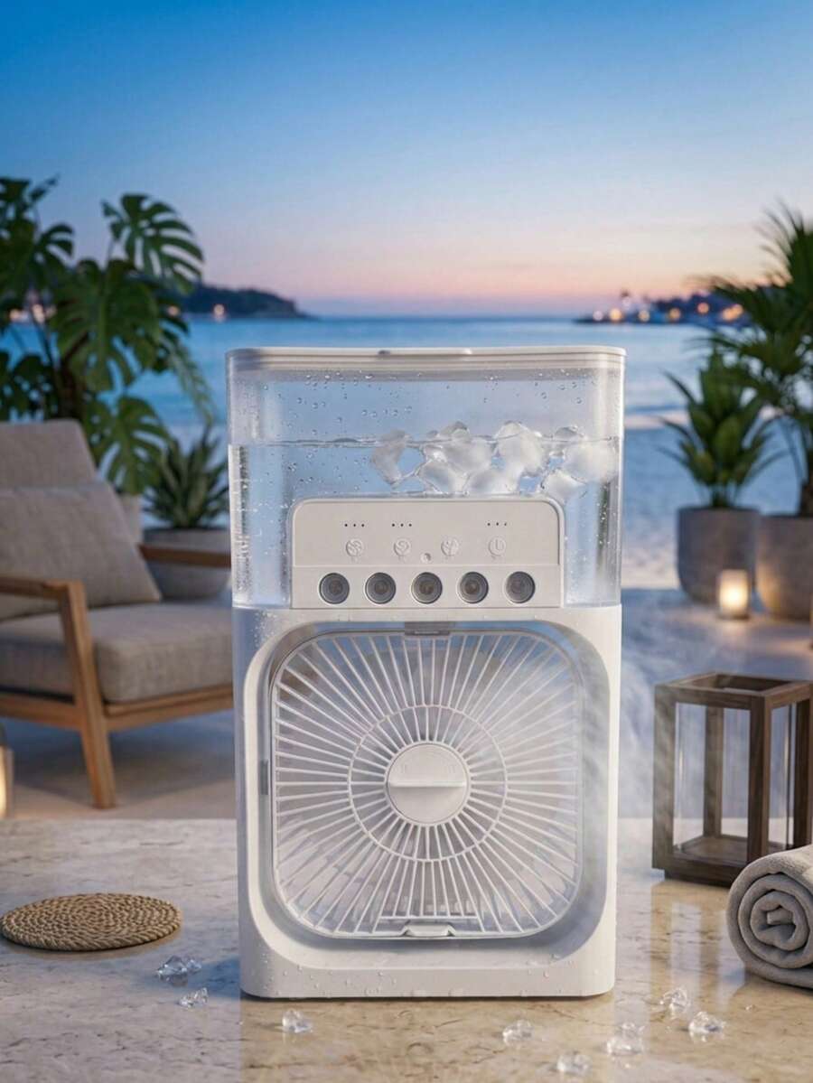 Ventilador de aire acondicionado portátil, mini enfriador de aire evaporativo 3 en 1 - Blanco - Ver 1