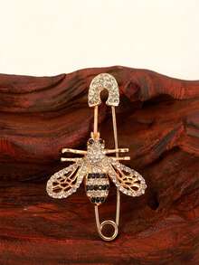1pc Rhinestone Bee Brooch Pin, Cute Sweater Decoration Jewelry For Women - Bee Shape - View 4