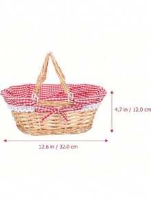 Wicker Gift Baskets Empty Oval Willow Woven Picnic Cheap Easter Candy Storage Wine Basket With Handle Egg Gathering Wedding Basket Natural - A - View 10