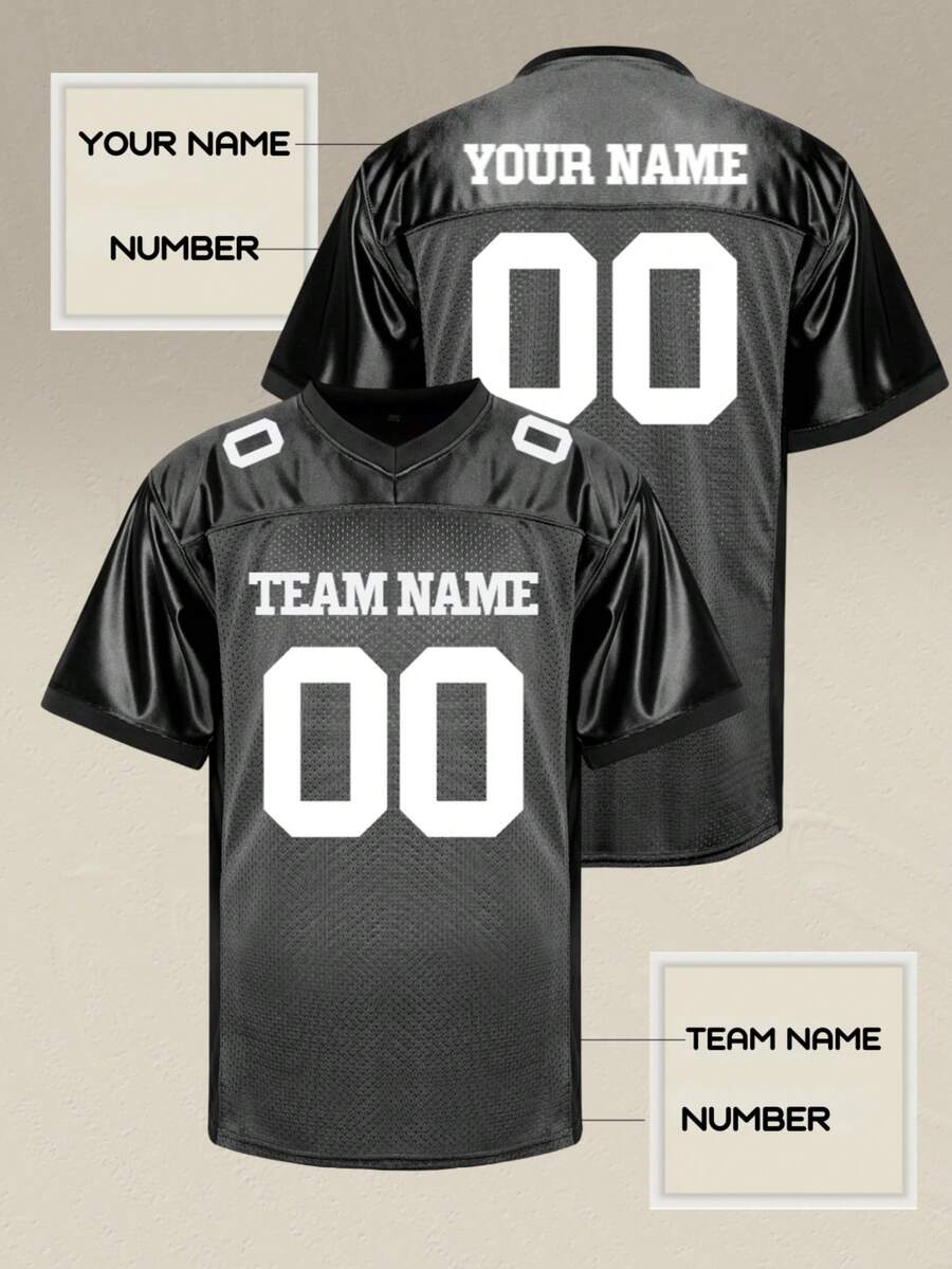 Custom Men's Football Jersey: Professional Team Building Sports Top, Mesh Fabric With Personalized Company Logo & Name Printing.