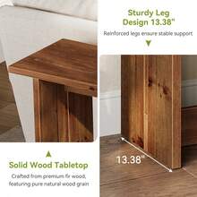 63" Farmhouse Console Table, Rustic Solid Wood Entryway Table With Sturdy Rectangular Base, Narrow Sofa Table Behind Couch For Living Room, Hallway, Foyer & Small Spaces, Brown - Nâu mộc mạc - Xem 7