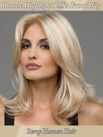 Blonde Highlight Lace Front Wigs #27/613 Remy Straight Honey Blonde Wig With Blonde Highlights, 13X4 Lace Front Human Hair Wigs 180% Density, All-Seasons Hairpiece For Daily Wear, Shopping, Parties, Work, And Events, Highlights 13x4 Transparent Blonde Lace Wig Human Hair 27/613 Mixed Color Honey Blonde Highlight Lace Front Human Hair Wigs Pre Plucked With Bleached Knots For White Women