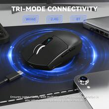 ATTACK SHARK G3PRO 无线游戏鼠标，带 RGB 充电底座，支持 2.4G/USB-C 有线/蓝牙连接，采用 PAW3311 光学传感器，1K 轮询率，25K DPI 可调，500mAh 电池，超轻 59g 鼠标 - 查看 5