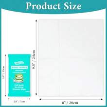 300 Pack Individually Wrapped Body Wipes 8" X 9.5" No-Rinse Shower Wipe For Adults Travel Gym And Camping Bulk Cleansing Wipes For Homeless - 青色 - 查看 2