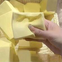 软牛奶砖慢回弹粘手仿真玩具，逼真的黄色黄油蛋糕，散发高级糕点的香气，质地柔软，玩起来非常有趣 - 彩色 - 查看 8