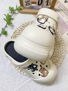 Women's EVA Non-Slip Soft Thick-Soled Sandals With Cartoon Accessories, Suitable For Vacation, Casual Gatherings, And All Indoor And Outdoor Occasions, Providing A Fashionable And Comfortable Wearing Experience - Khaki - View 9