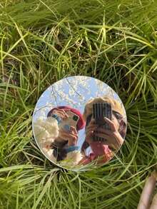 1pc Mini High Definition Round Mirror, Portable Makeup Mirror With Wide Angle Glass, Handheld Photography Accessory - Multicolor - View 7