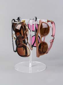 1 Giá đỡ trưng bày kính mắt thời trang bằng acrylic xoay 360 độ, giá để kính mắt để bàn (trong suốt) - Trong sáng - Xem 6