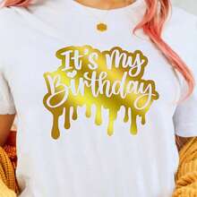 Golden Metallic Foil Heat Transfer Vinyl Roll 25cm X 75cm Gold Iron On Vinyl Vinyl Easy To Cut & DIY Heat Press Design For T-Shirts - Gold - View 4