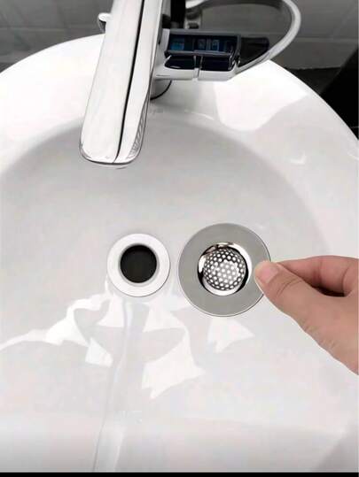 Multifunctional Stainless Steel Sink Strainer, Anti-Clogging & Anti-Rust, Easy Installation In Kitchen & Bathroom, Comes With Portable Stainless Steel Sink Funnel Drain For Washbasin, Household Floor Drain