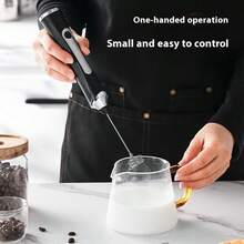 2-In-1 Rechargeable Electric Milk Frother, Handheld Milk Foamer, High-Speed Drink Mixer, Coffee Milk Frother; 2-In-1 Electric Hand Mixer, New Christmas Item For Home Use - Multicolor-double Head - View 7