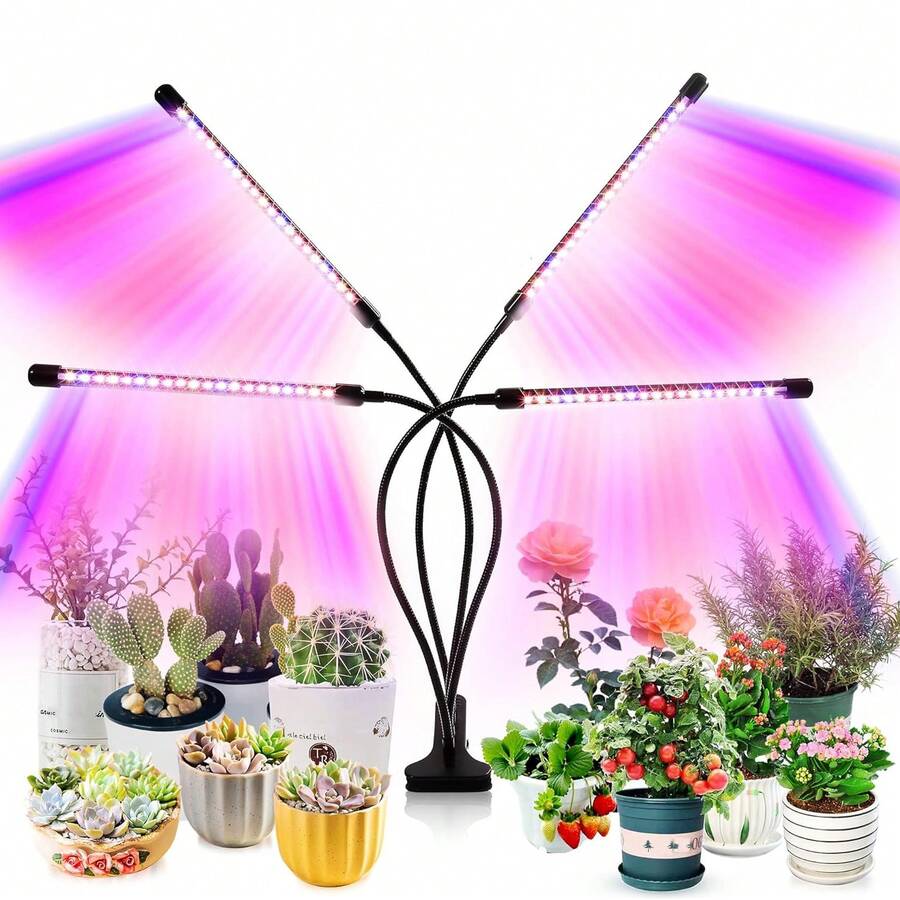 1 Set Of 4/5/3/2 LED Plant Growth Light, Red & Blue Spectrum, 5 Brightness Levels, 3/9/12H Timer, Suitable For Potted Plants, Small Indoor Plants, Succulents
