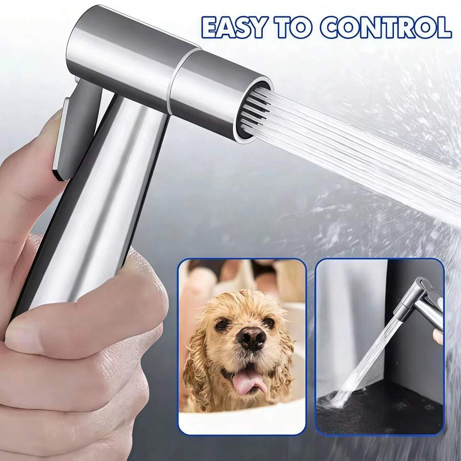 不锈钢喷头式坐浴盆 - 手持式高压坐浴盆龙头套装 - 现代单孔台面安装式手持坐浴盆 - 浴室金属非电动坐浴盆喷头