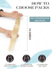 8D Micro Hair Extensions, Real Hair Micro Bead Extensions, Straight, Platinum Blonde, Nano Rings, Invisible Mini Silicone Beads, Micro Extensions, Halloween Costume - S60 - View 9
