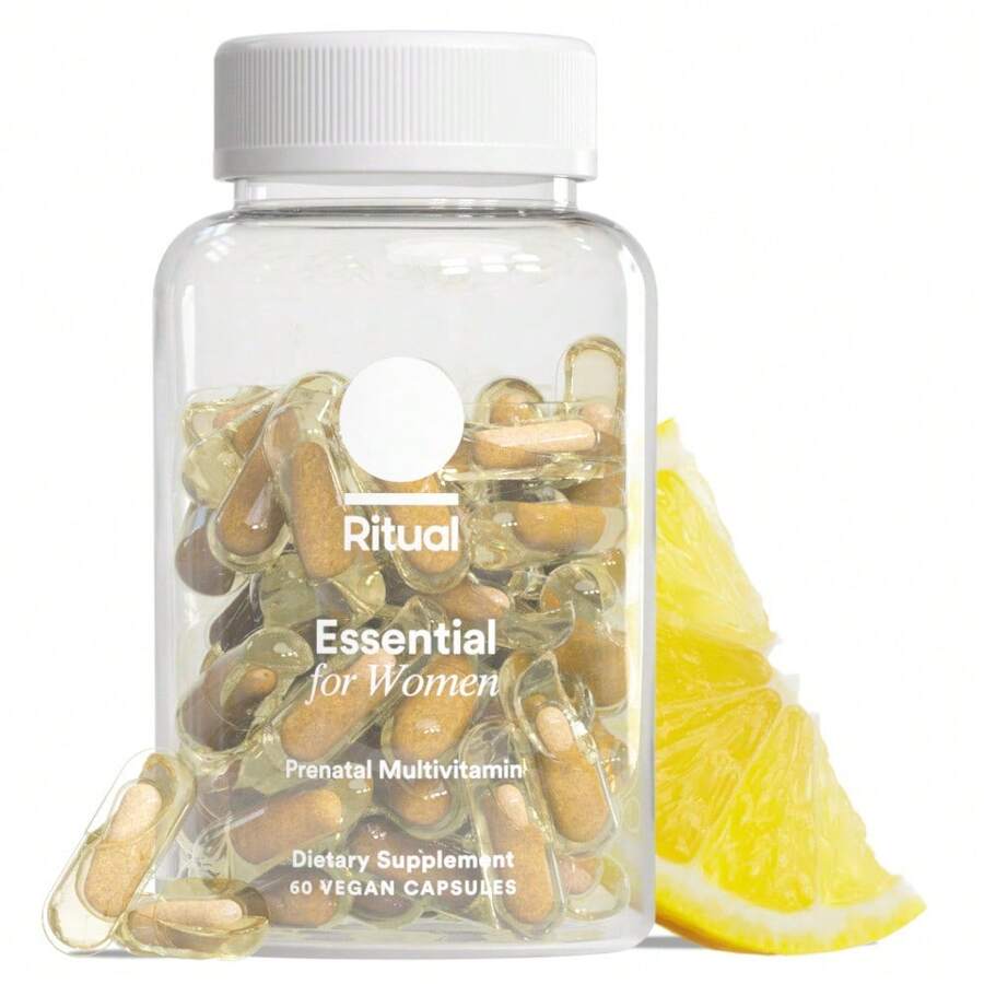 Ritual Prenatal Vitamins For Women Folate & Choline For Neural Tube Support, Iron, Calcium-Helper D3 & K2, Non-GMO, Vegan, Citrus, 30 Days - Citrus - View 1