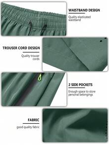 3-Pack Of Men's Stylish Athletic Shorts With Black Drawstring Design And Zippered Pockets, Perfect For Summer Workouts And Outdoor Activities - Xanh dương + Xanh hải quân + Xanh lá cây - Xem 6
