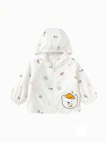 Balabala 婴儿夏季防晒连帽上衣，可爱时尚婴幼儿休闲防紫外线套装，2026新款 - 白色調 - 查看 1