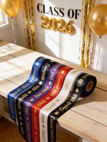 Graduation Season Ribbon Bow, Graduation Themed Ribbon, Suitable For Gift Packaging And Decoration, Perfect For 2026 High School/University Graduation Party, Graduation Gifts, Bouquet Decor And Graduation Theme Party Supplies. - Multicolor - View 2