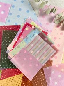 25pcs/Pack Dotted Vellum Paper, Versatile Retro Decor For DIY Scrapbooking, Photo Album - Polka Dot - View 9