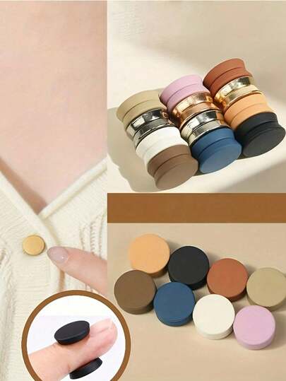 5 piezas de Clips de ropa sin coser, Clips para bufandas, Clips magnéticos ajustables para pantalones y puños, Clips de moda adecuados para suéteres, camisas, ajuste y estilo rápidos, Botones de moda sin coser, Accesorios para camisas, Clips para suéteres (La fuerza magnética se debilitará gradualmente)