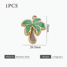 1 件 304 不锈钢 18K 镀金 夏季水果海洋系列 多元素滴油吊坠 女士吊坠 DIY 饰品项链手链制作配件 适合女士夏季海滩度假和日常佩戴 - 墜飾 - 查看 16