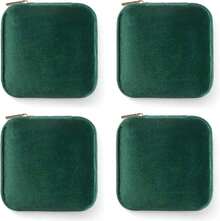 In Stock Immediate Dispatch Plush Velvet Travel Jewelry, Travel Jewelry Organizer, Jewelry Travel, Travel Jewelry Box, Small Jewelry Women, Jewelry Travel Box, Earring Organizer With Mirror - Pink 1SZO - 天鵝絨 4 件裝 - 長春花色 - 查看 1