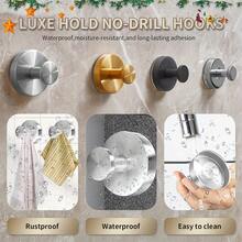 1/2/4pcs Stainless Steel Suction Cup Hooks, Bathroom Use, No Drilling Required, Can Hang Clothes, Adhesive Hooks, Vacuum Suction Cup, Single Hook, Bathroom Storage Bathroom Accessories, Suitable For Shower Enclosure - Easy Installation, Matte Finish, Available In Black/Gold/Silver/White - Perfect For Hanging Towels, Bathrobes And Bath Balls On Glass Doors, Tiles And Mirrors, Mother's Day Gift - Multicolor - View 11