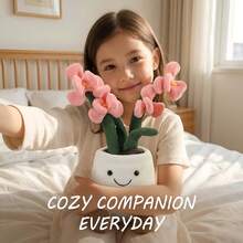 13.78inch Cute Smiling Face Potted Plant Plush Toy-Super Soft And Fluffy.Silicone Doll Full Silicone Body Plush Anime Figure Stuffed Animal Teddy Bear Plushies Office Desk Accessories Room Decor Halloween Squishy - Multicolor - View 6