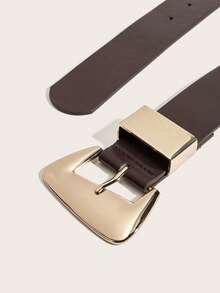 1条女士腰带，波西米亚风腰带，牛仔竞技风，女牛仔风，西部风腰带，女士腰带，Y2K风格腰带，复古休闲简约金色不对称扣棕色中等宽度腰带，可搭配裤子、衬衫、毛衣、外套，适合派对、日常通勤、节日和生日礼物、音乐节等场合。 - 棕色 - 查看 8