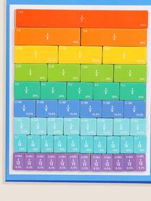 一套磁性分数演示板,彩色分段圆形设计,用于分数学习,儿童磁性字母和数字益智玩具,分数加减法 - 彩色 - 查看 10