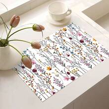 1 pieza Alfombrilla de barra de café con estampado floral colorido, alfombrilla para estufa, alfombrilla de drenaje, alfombrilla de drenaje de silicona para máquina de café, alfombrilla de drenaje de goma, alfombrilla de secado de platos súper absorbente y resistente al desgaste, para encimera, restaurante, cocina, decoración de mesa de patio, suministros de cocina para el hogar, alfombrilla decorativa para encimera - Multicolor - Ver 2