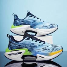 Men's Lightweight Athletic Sneakers, Round Toe, Low-Top Lace-Up Closure, Breathable Design, Durable Outsole With Good Traction, Suitable For Gym, Everyday Wear - Blue - View 14