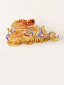 1pc New Creative Acrylic Ocean Animal Hair Claw Clip, Stylish Octopus Shark Hair Accessory - Multicolor - View 3