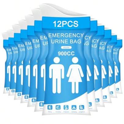 12 PCS Disable Urine Bags900ML Pee Bags  Travel  Women And Men Portable Emergency Urine Bag Wit Leakproof Seal   Trs Camping I Tric Jams Pt Patien