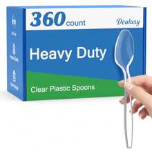360 Count Clear Plastic Spoons Disposable BPA-Free Heat Resistant Solid and Durable Disposable Spoons Heavy Duty Bulk Premium Spoons plastic disposable for Party Supply - claro - Ver 9